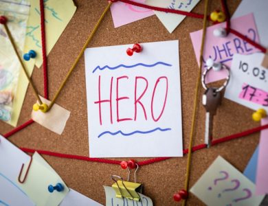 white printer paper with hero text