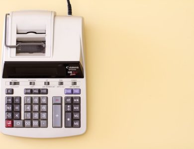 white Canon cash register